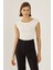 Kadın Sırtı Açık Crop Top Beyaz 11