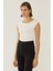 Kadın Sırtı Açık Crop Top Beyaz 14