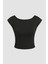 Kadın Sırtı Açık Crop Top Black 9