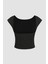 Kadın Sırtı Açık Crop Top Black 10