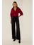 Kadın Yıkama Efektli Dikiş Detaylı Wide Leg Kot Pantolon Black 6