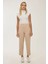 Kadın Nude Fitted Yüksek Bel Pantolon Natural 6