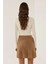 Kadın Triko Mini Etek Kestane Kahvesi 9