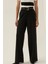 Kadın Yüksek Bel Piliseli Wide Leg Pantolon Siyah 8