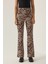 Kadın Leopar Desenli Flare Pantolon Brown 10
