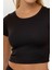 Kadın Örme Crop Bluz & Lastikli Pantolon Takım Siyah 12