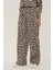 Kadın Leopar Desenli Düz Kesim Pantolon Brown 8