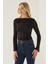 Kadın Drape Detaylı Top Siyah 6