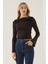 Kadın Drape Detaylı Top Siyah 7