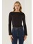 Kadın Drape Detaylı Top Siyah 8