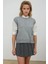 Kadın Bisiklet Yaka Triko Süveter Gri 6