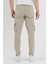Erkek Bol Paça Esnek Krem Kargo Cepli Pantolon 3