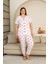%100 Pamuk Düğmeli Kadın Pijama Takımı 4
