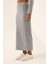 Kadın Düşük Bel Örme Bodycon Maxi Etek Grey 10