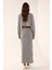 Kadın Düşük Bel Örme Bodycon Maxi Etek Grey 11