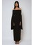 Kadın Özel Dikim Yırtmaçlı Omzu Açık Bodycone Maxi Elbise Black 7
