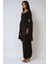 Kadın Özel Dikim Yırtmaçlı Omzu Açık Bodycone Maxi Elbise Black 9