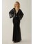 Kadın Payetli Derin V Yaka Maxi Elbise Black 5