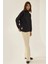 Kadın Rahat Kesim Yarım Yüksek Yaka Sweatshirt Black 7
