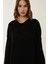 Kadın Relaxed Fit Bisiklet Yaka Mini Triko Elbise Black 8