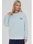 Kadın Rahat Hayvan Nakışlı Şardonlu Bisiklet Yaka Hoodie Blue 12