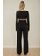 Kadın Cırt Cırt Kapamalı Yüksek Bel Pileli Wide Leg Pantolon Black 13
