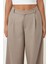 Kadın Yüksek Bel Pileli Wide Leg Pantolon Natural 11