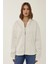 Kadın Rahat Fit Fermuarlı Kapüşonlu Hoodie Natural 10