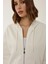 Kadın Rahat Fit Fermuarlı Kapüşonlu Hoodie Natural 11