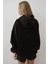 Kadın Extra Oversize Kapüşonlu Kalın Polarlı Hoodie Black 9
