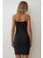 Kadın Kare Yaka Bodycon Sandy Mini Elbise Black 14