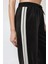 Kadın Wide Leg Çizgili Örme Eşofman Altı Black 13