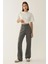 Kadın Yüksek Bel Straight Kumaş Pantolon Grey 7