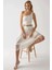 Kadın Asimetrik Yaka Soft Crop Top White 8