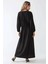 Kadın Uzun Kollu Bisiklet Yaka Modest Elbise Black 10