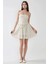 Kadın Straplez Fırfırlı Arkası Gipeli Mini Elbise White 14