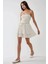 Kadın Straplez Fırfırlı Arkası Gipeli Mini Elbise White 17