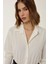 Kadın Düğmeli Uzun Kollu Gömlek Yaka Bodysuit Natural 10