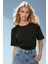 Kadın Pamuklu Basic Bisiklet Yaka T-Shirt Black 8