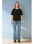 Kadın Pamuklu Basic Bisiklet Yaka T-Shirt Black 10