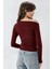 Kadın Asimetrik Yaka Drape Detaylı Örme Üst Red 8
