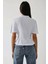 Kadın Fitted Bisiklet Yaka Tişört White 11