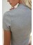 Kadın Slim Fit Triko Crop Bluz Grey 10
