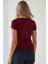 Kadın Slim Fit Pamuklu Kısa Kol Basic Tişört Red 10