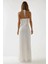 Kadın Dokulu Halter Yaka Maxi Elbise White 9