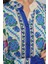 Kadın Gömlek Yaka Desenli Modest Elbise Blue 11