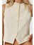 Kadın Önü Düğmeli Keten Görünümlü Yelek Natural 9