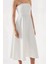 Kadın Straplez Midi A-Form Elbise White 9