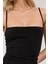 Kadın Askılı Vücuda Oturan Yırtmaç Detaylı Örme Maxi Elbise Black 7