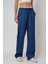 Kadın Geniş Paça Lastik Bel Detaylı Pantolon Blue 6